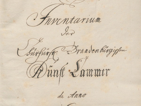 Title page of Inventar 1694, GStA PK, I. HA Rep. 9 Allgemeine Verwaltung, Nr. D2, Fasz. 1, fol. 1r-12r